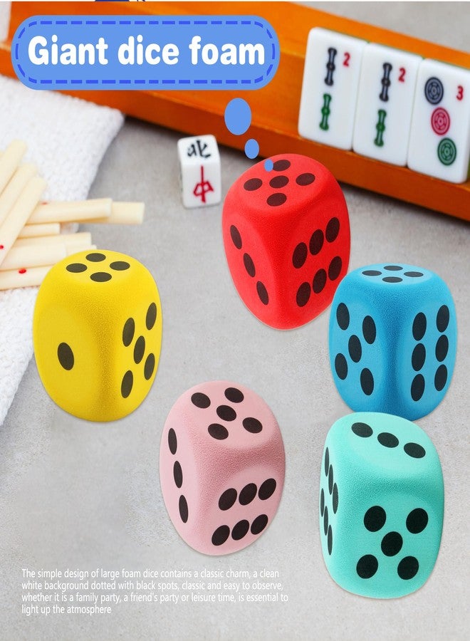 Cotiny 32 Pack 2.36 Inch Large Dice Set Colorful Giant Dice EVA Foam Jumbo Dice for Classroom Math Teaching Game Casino Halloween Party, 8 Colors - Image 5